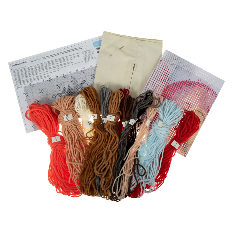 Trimits Ted Half Stitch Cushion Kit Contents