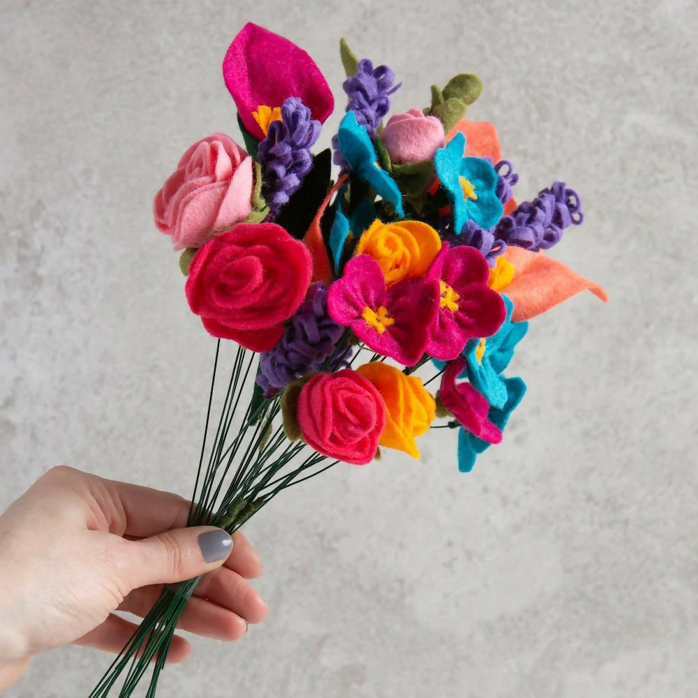 Wool Couture Bouquet of Flowers