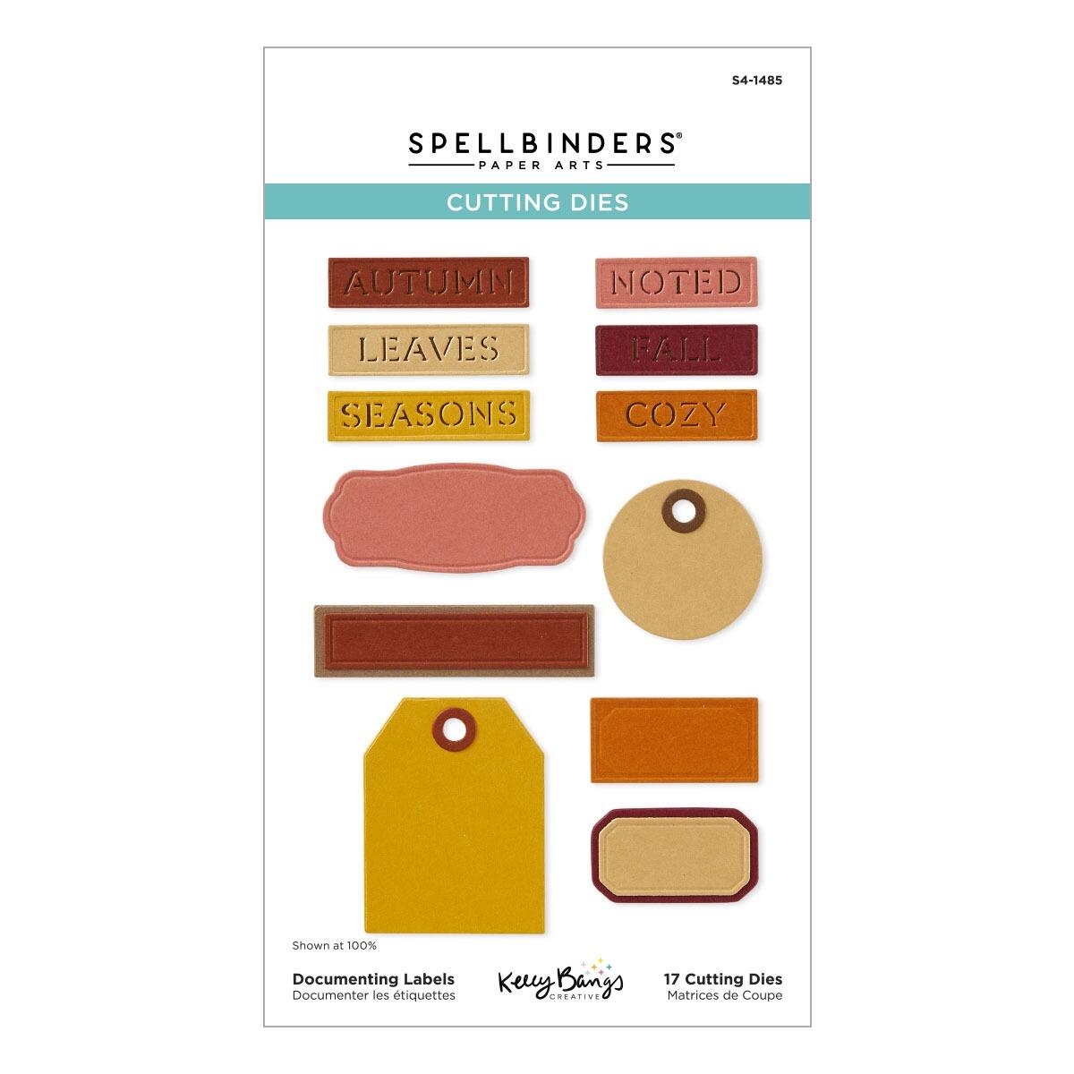 Spellbinders Documenting Labels Etched Dies from the Autumn Archives Collection by Kelly Bangs