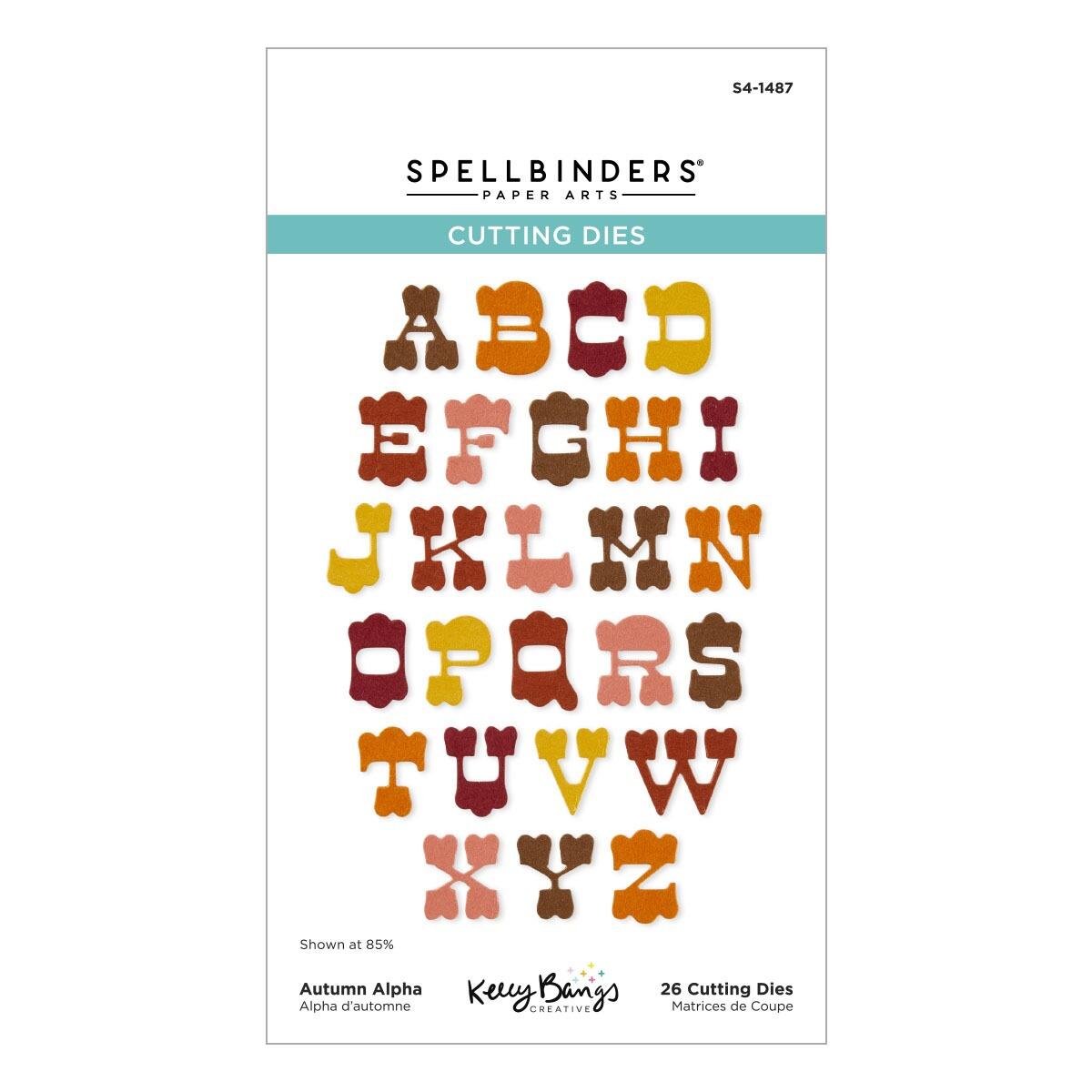 Spellbinders Autumn Alpha Etched Dies from the Autumn Archives Collection by Kelly Bangs