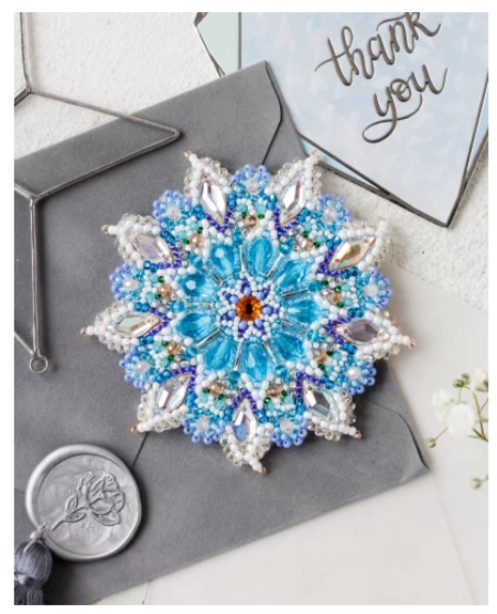 Abris Art. Snowflake Brooch Beading & Gems Kit