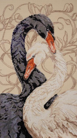 Abris Art. Swans of Love Cross Stitch Kit