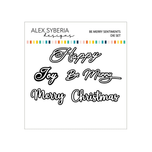 Alex Syberia Designs Be Merry Sentiments Die Set