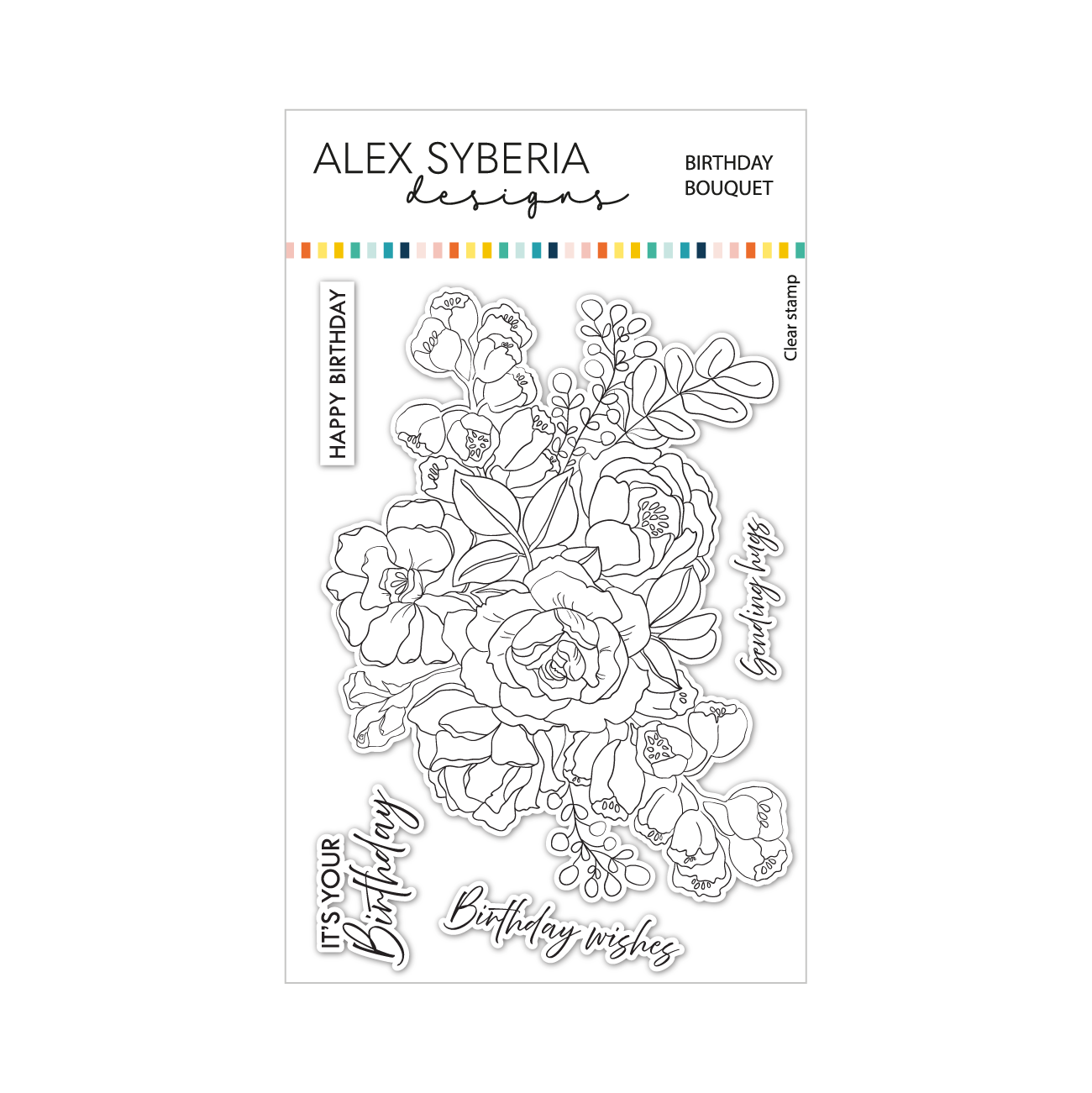 Alex Syberia Designs Birthday Bouquet Stamp Set