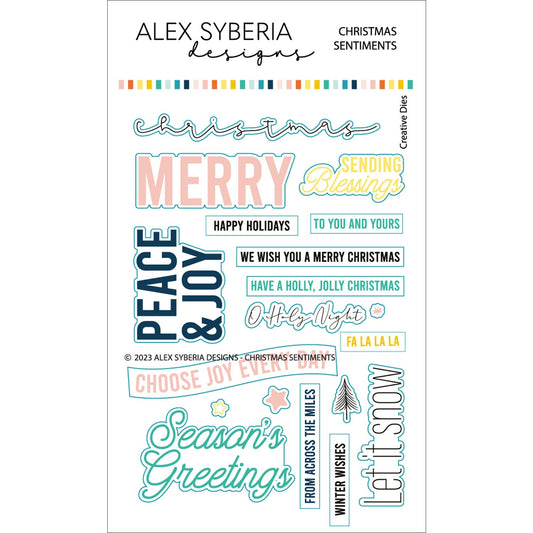 Alex Syberia Designs Christmas Sentiments Die Set