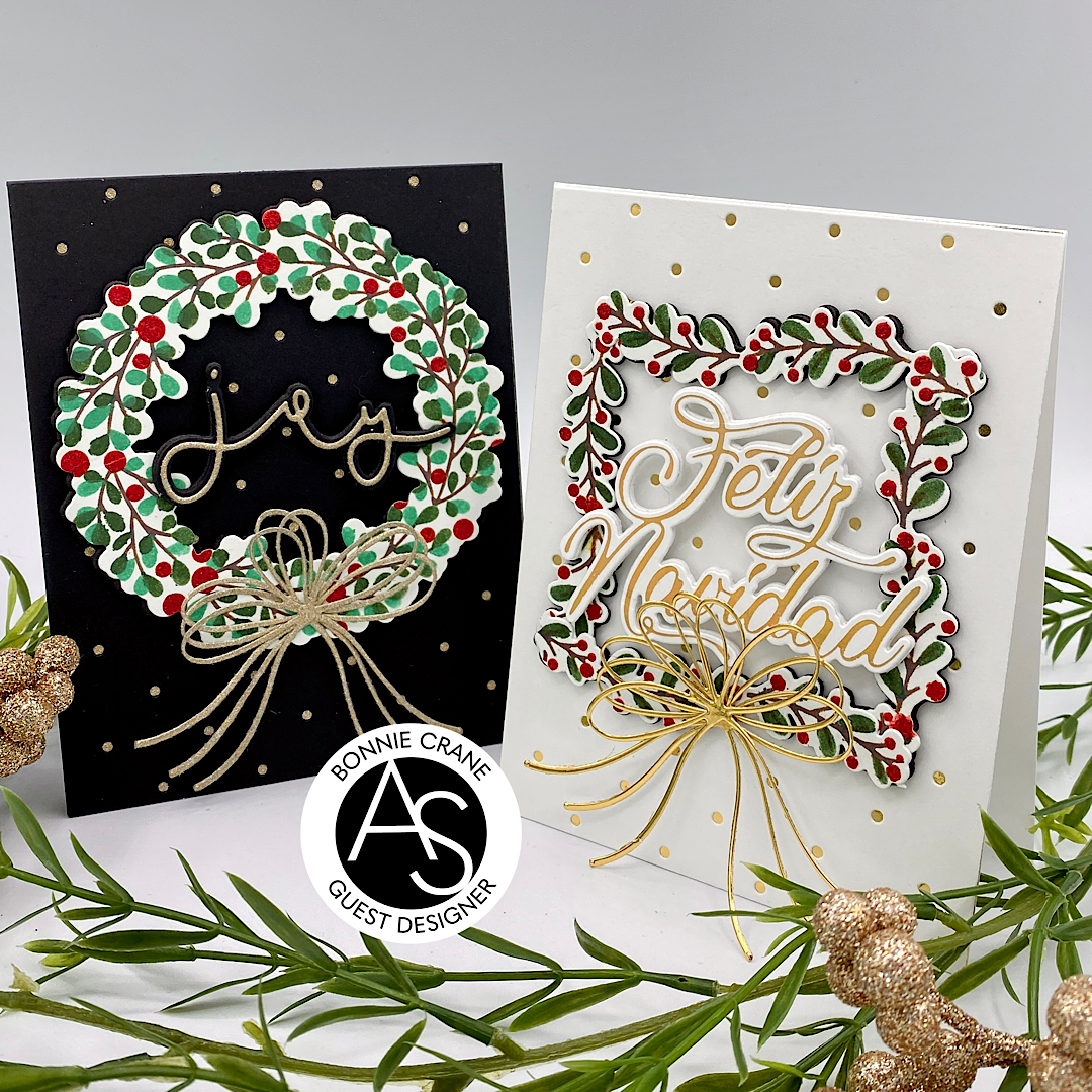 Alex Syberia Designs Holiday Wreath & Branch Stencil & Die Set