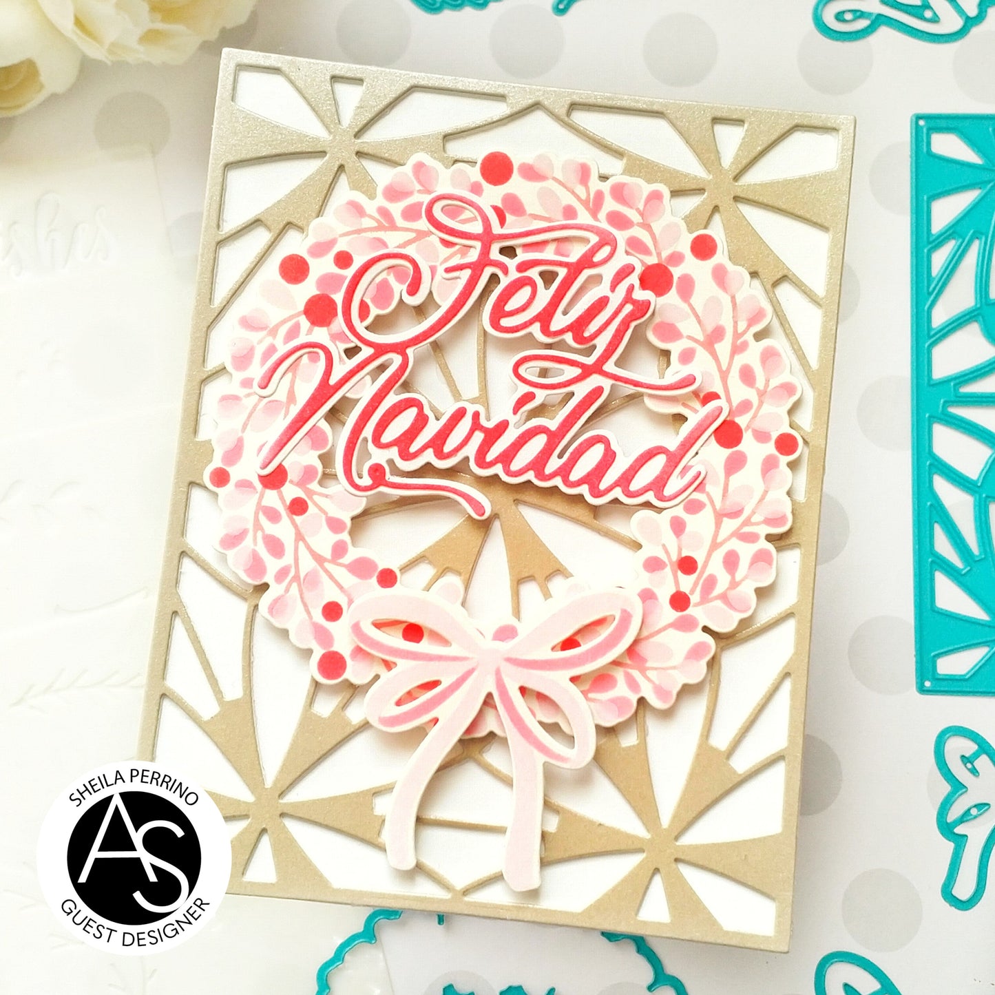 Alex Syberia Designs Holiday Wreath & Branch Stencil & Die Set