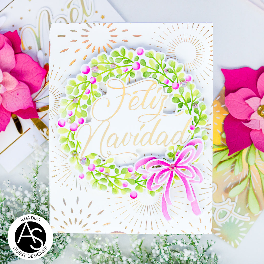 Alex Syberia Designs Holiday Wreath & Branch Stencil & Die Set
