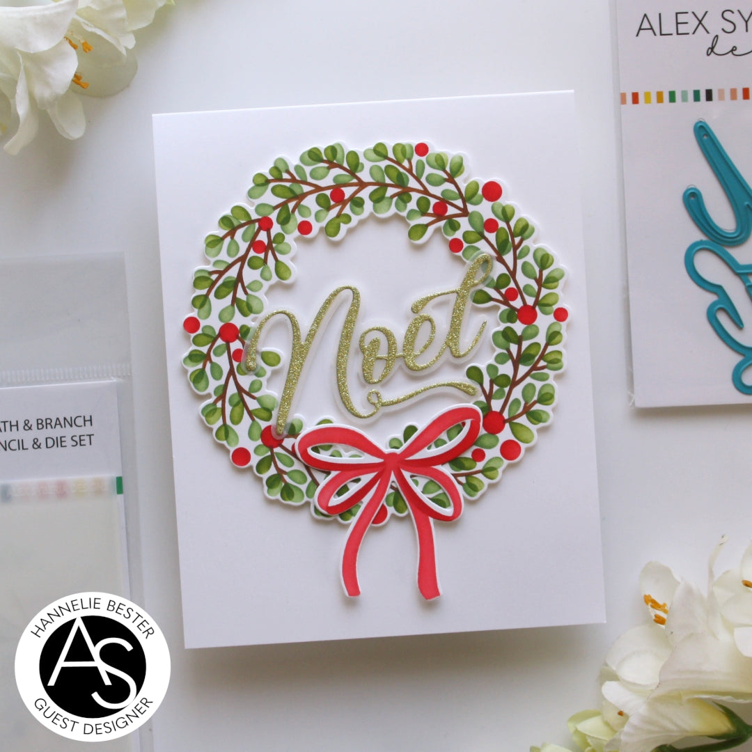 Alex Syberia Designs Holiday Wreath & Branch Stencil & Die Set