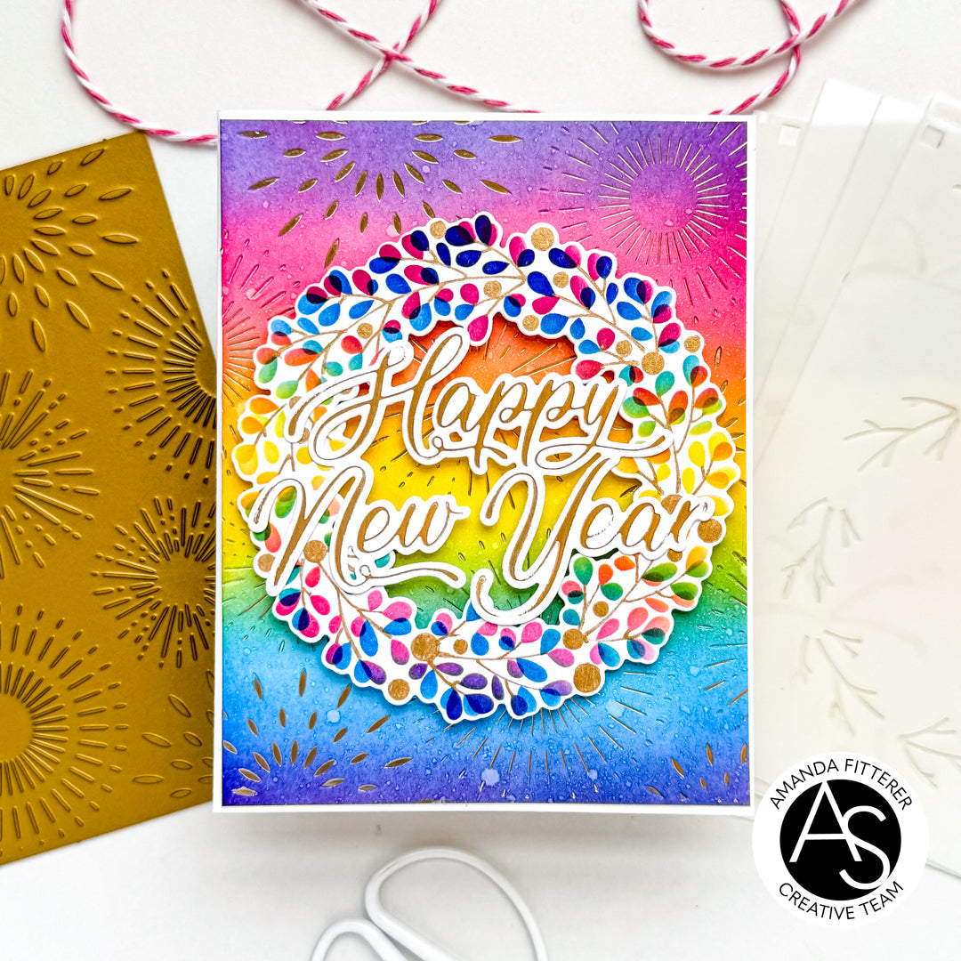 Alex Syberia Designs Holiday Wreath & Branch Stencil & Die Set