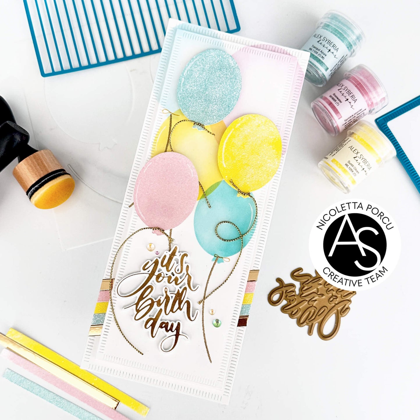 Alex Syberia Designs It's your birthday Hot Foil Plate and Die Set