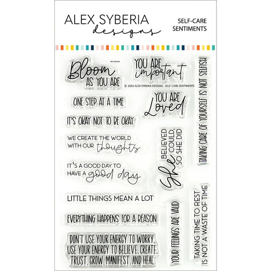 Alex Syberia Designs Self-Care Sentiments Stamp Set