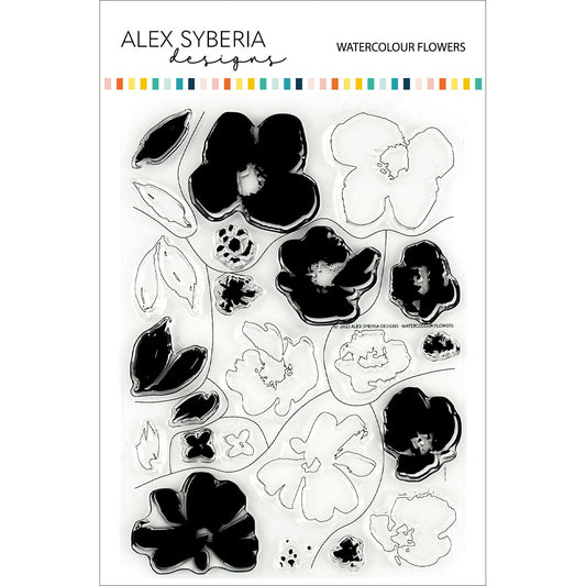 Alex Syberia Designs Watercolour Flowers Stamp Set