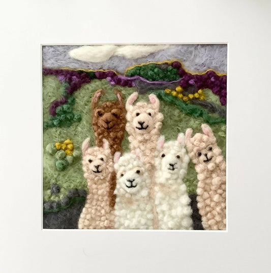 Alpaca Herd Felted Picture Kit 1