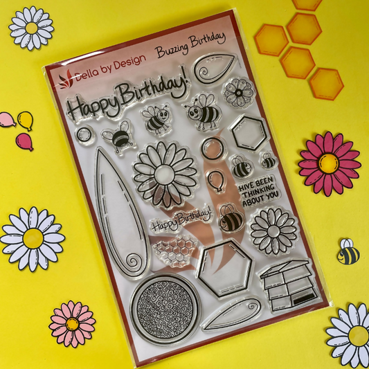Della by Design Buzzing Birthday Stamp Set