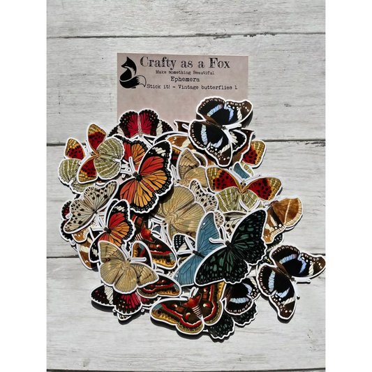 Crafty as a Fox Stick It! - Vintage Butterflies 1 - 48 Pieces