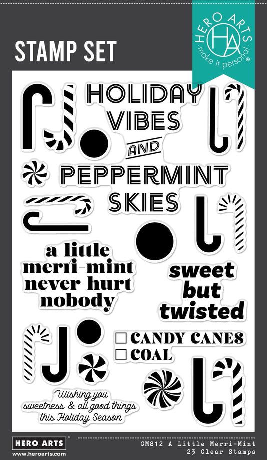Hero Arts A Little Merri-Mint Clear Stamps from the Candy Cane Season Collection