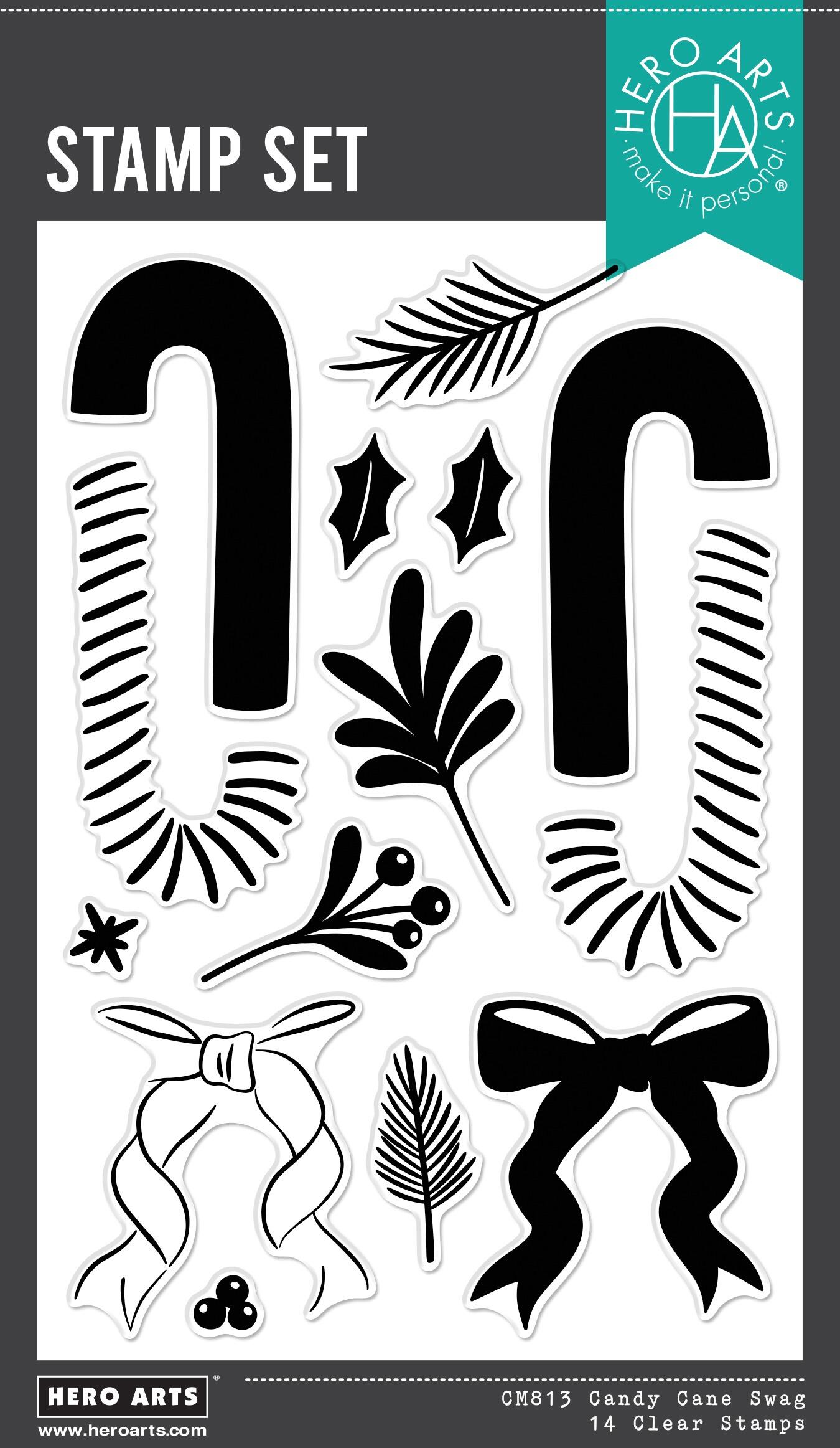 Hero Arts Candy Cane Swag Clear Stamps from the Candy Cane Season Collection