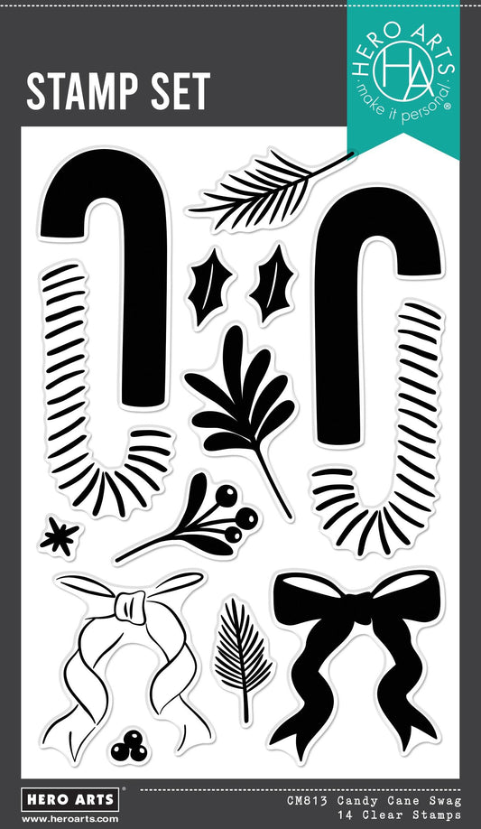 Hero Arts Candy Cane Swag Clear Stamps from the Candy Cane Season Collection