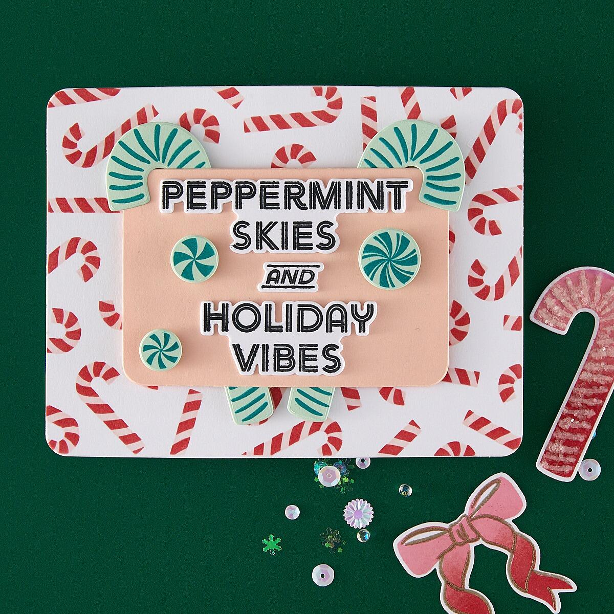 Hero Arts Candy Cane Toss Up Stencil from the Candy Cane Season Collection