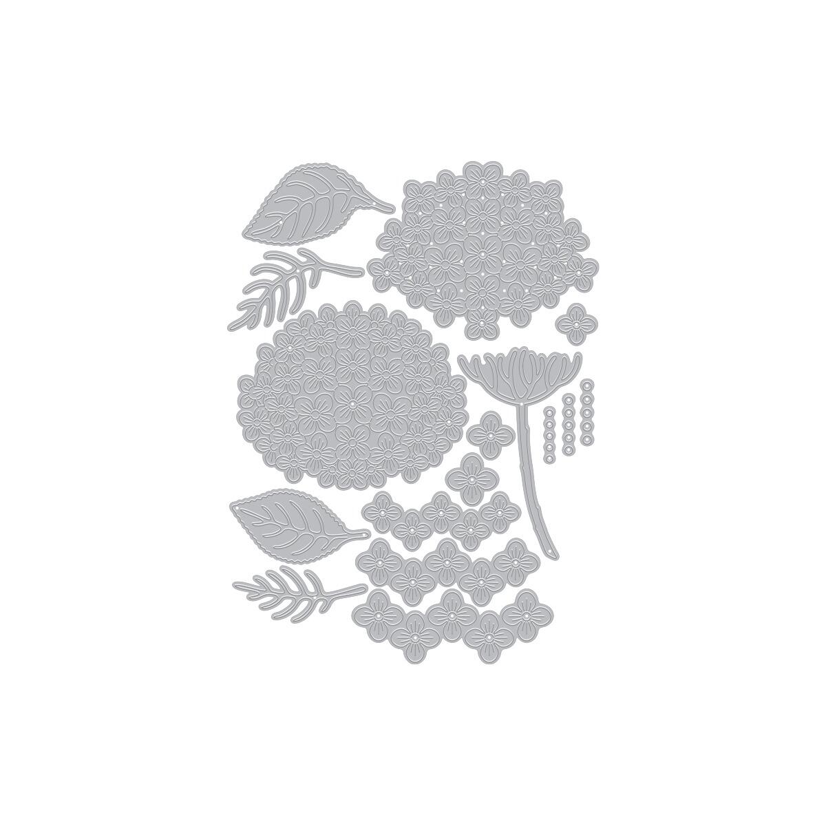 Hero Arts Layered Hydrangea Etched Dies from the Seaside Blooms Collection