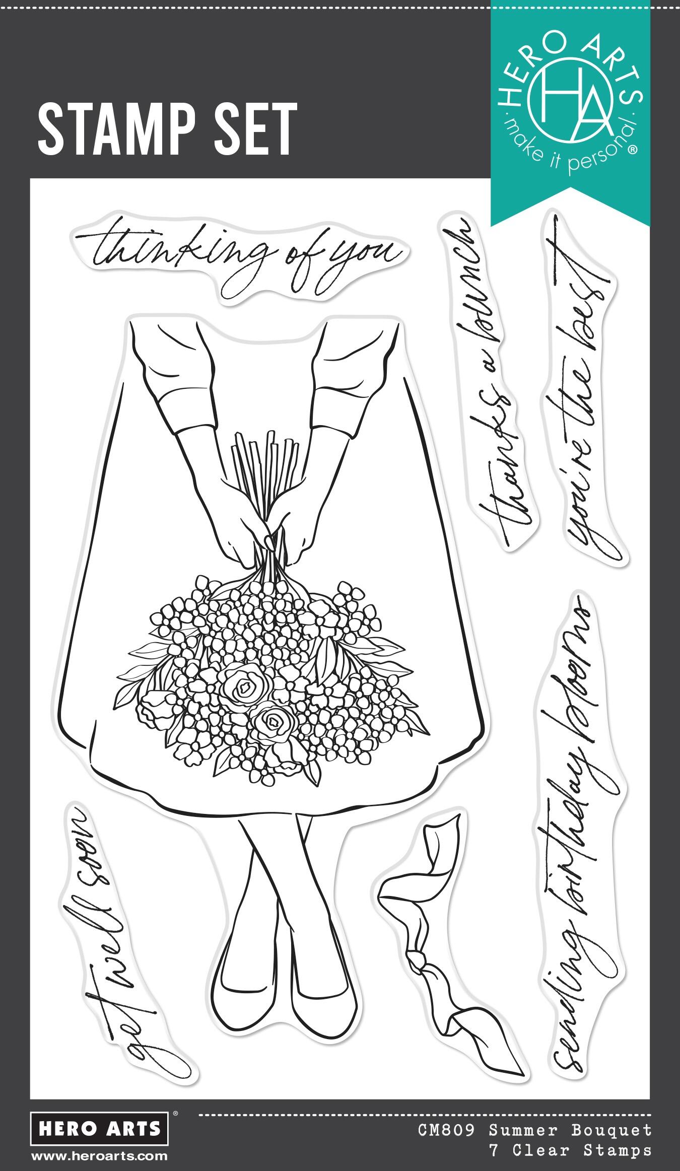 Hero Arts Summer Blooms Clear Stamps from the Seaside Blooms Collection