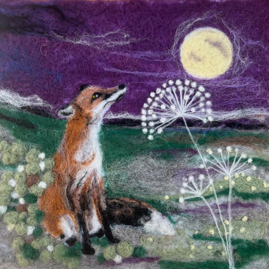 Moon Gazing Fox Felted Picture Kit 1