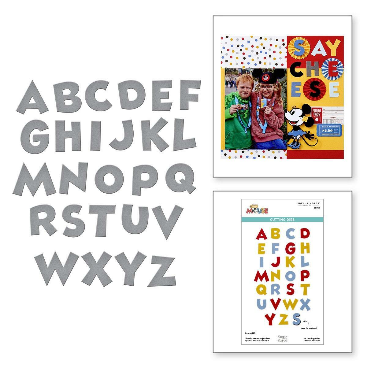 Spellbinders Classic Mouse Alphabet Etched Dies from the Say Cheese Classic Mouse Collection