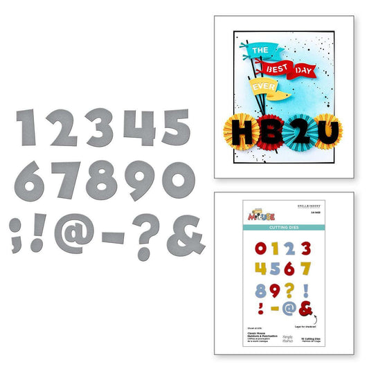 Spellbinders Classic Mouse Numbers & Punctuation Etched Dies from the Say Cheese Classic Mouse Collection