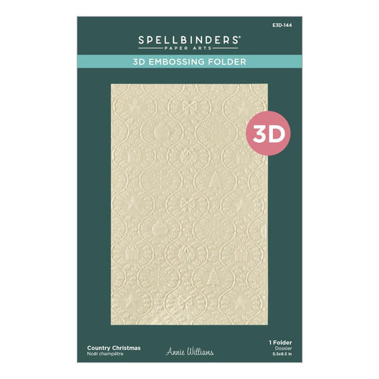 Spellbinders Country Christmas 3D Embossing Folder from the Country Christmas Collection by Annie Williams