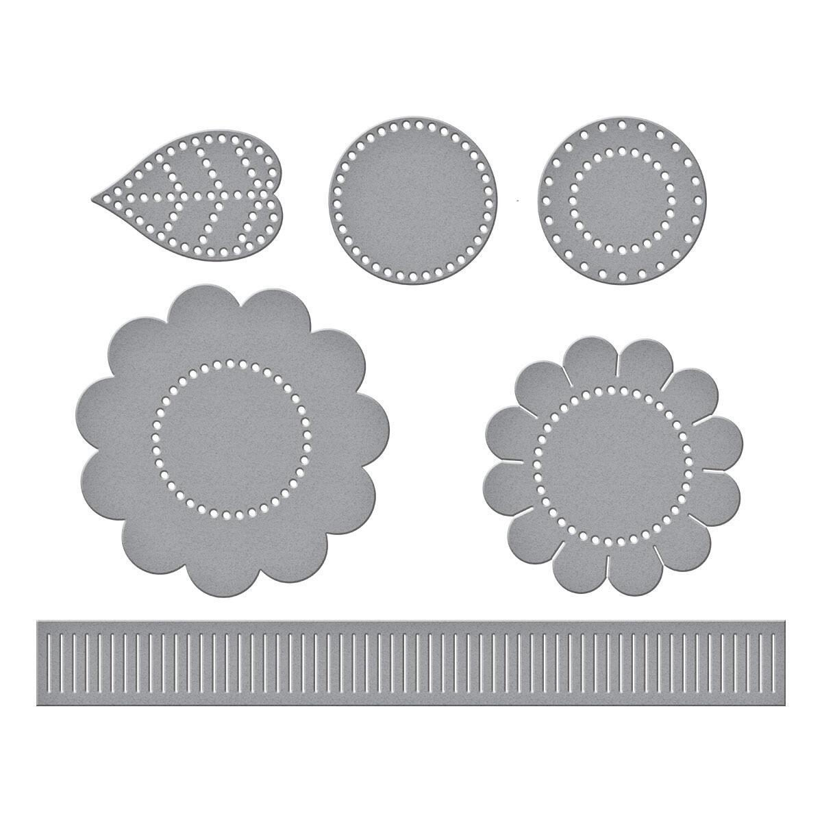 Spellbinders Felt Sunflower Bloom Etched Dies from the Summer Felt Stitch & Create Collection by Nichol Spohr -  Spellbinders - 3