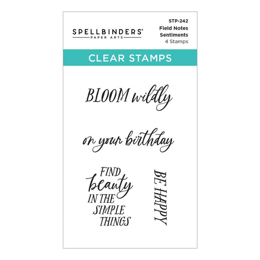 Spellbinders Field Notes Sentiments Clear Stamp Set from the Field Notes Collection