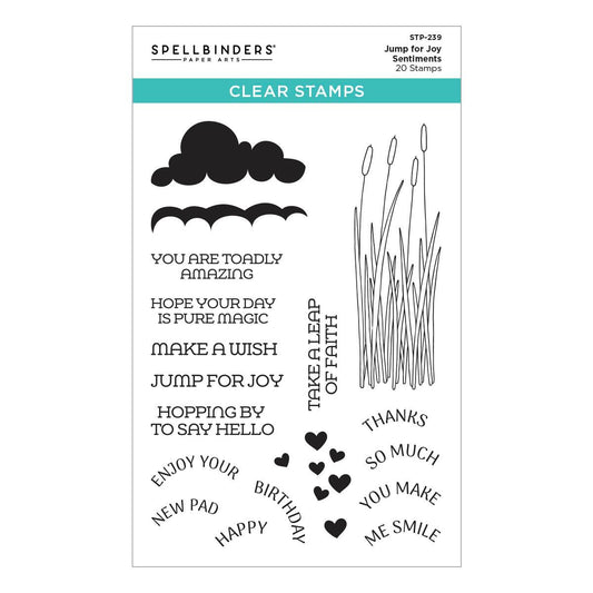 Spellbinders Jump for Joy Sentiments Clear Stamp Set from the Jump for Joy Collection
