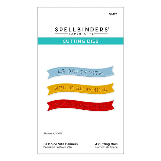 Spellbinders La Dolce Vita Banners Etched Dies for cardmaking