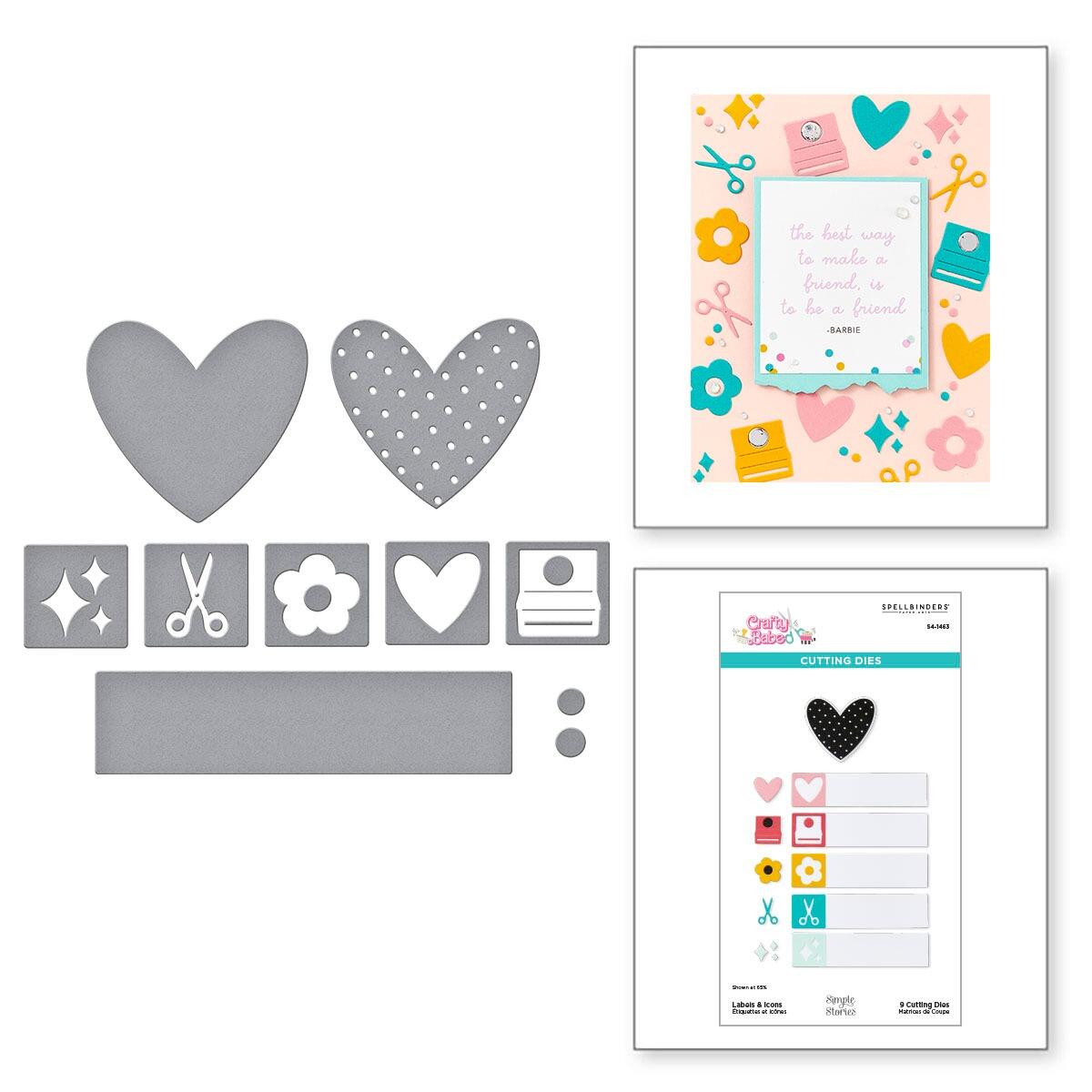 Spellbinders Labels & Icons Etched Dies from the Crafty Babe Collection with Simple Stories