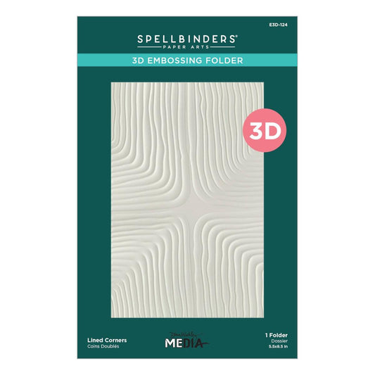 Spellbinders Lined Corners 3D Embossing Folder from the Modern Botanicals Collection by Dina Wakley -  Spellbinders - 1