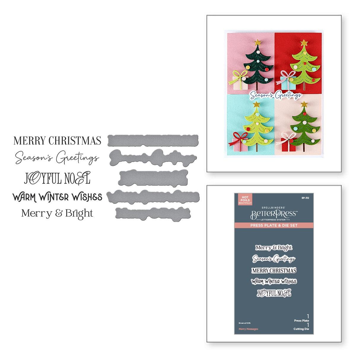 Spellbinders Merry Messages Plate & Die Set from the Wonderland Collection
