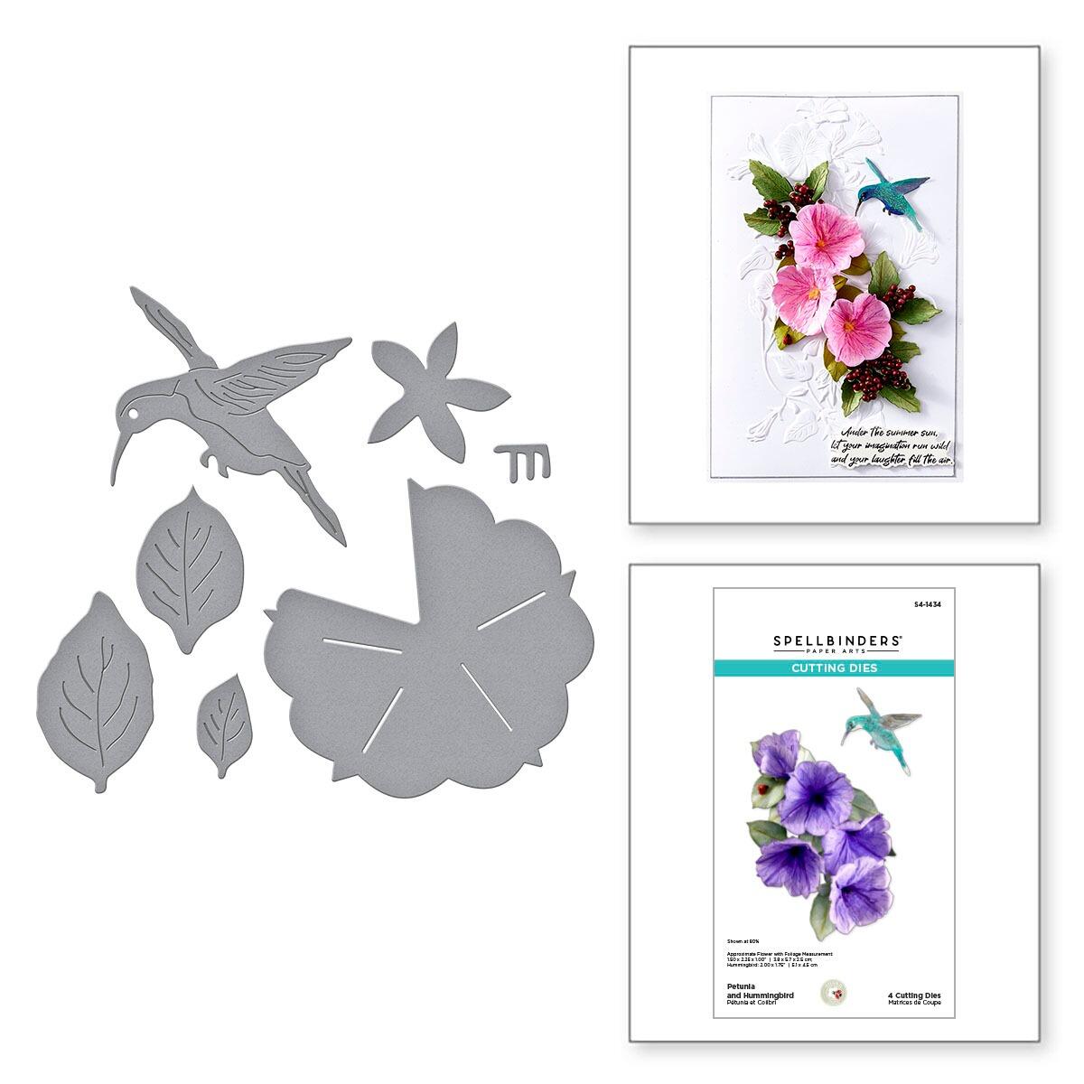 Spellbinders Petunia and Hummingbird Etched Dies from the Summer Solstice Garden Collection by Susan Tierney-Cockburn -  Spellbinders - 2