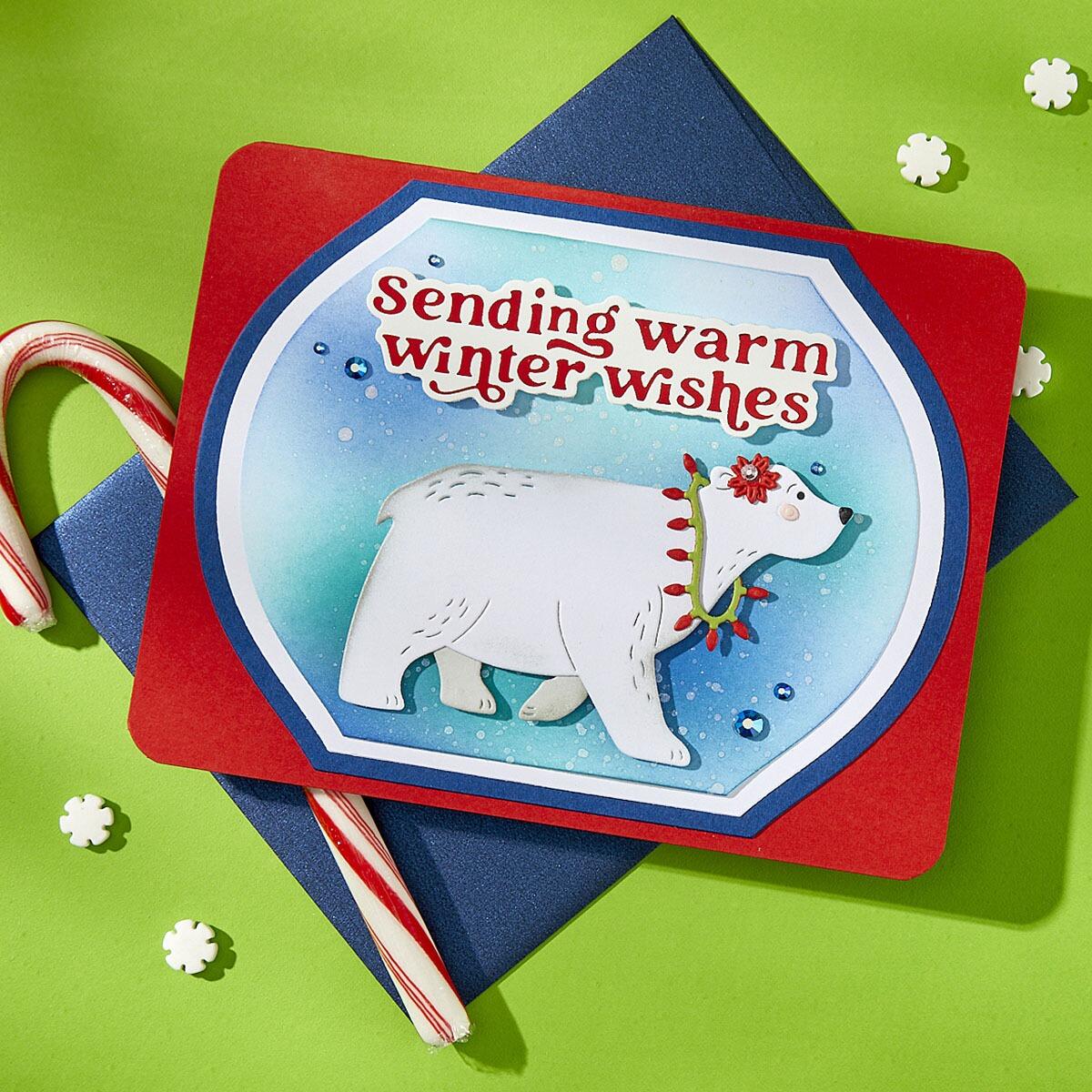 Spellbinders Polar Bear Pals Etched Dies from the North Pole Friends Collection by Simon Hurley