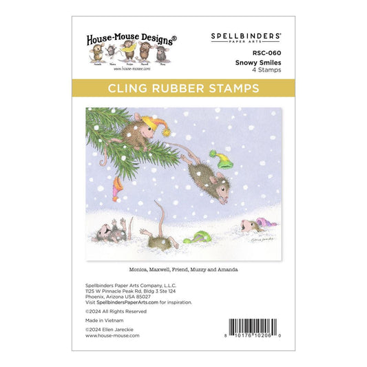 Spellbinders Snowy Smiles Cling Rubber Stamp Set from the House-Mouse Tree-mendous Christmas Collection