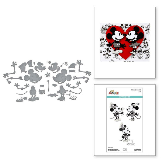 Spellbinders Steamboat Willie Duo Etched Dies from the Say Cheese Classic Mouse Collection