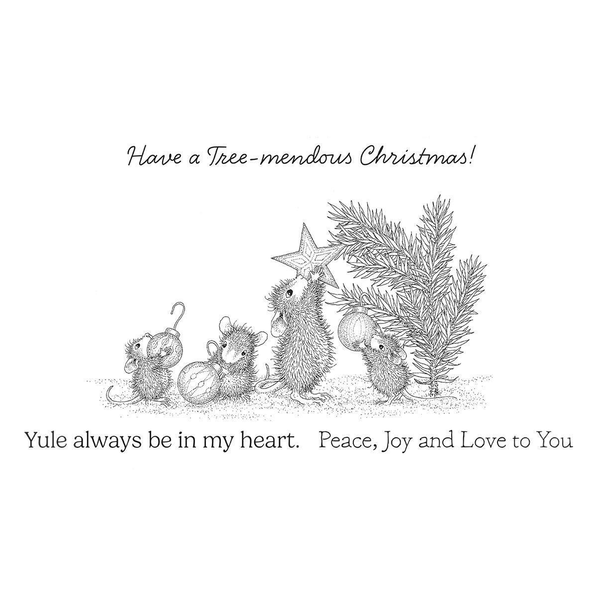 Spellbinders Tree-mendous Christmas Cling Rubber Stamp Set from the House-Mouse Tree-mendous Christmas Collection