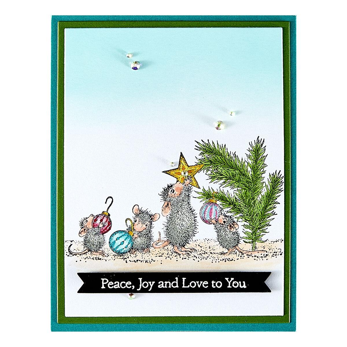 Spellbinders Tree-mendous Christmas Cling Rubber Stamp Set from the House-Mouse Tree-mendous Christmas Collection
