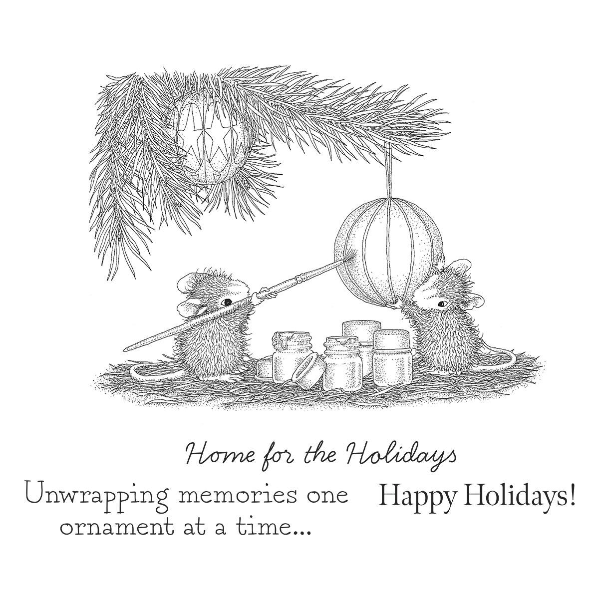 Spellbinders Unwrapping Memories Cling Rubber Stamp Set from the House-Mouse Tree-mendous Christmas Collection