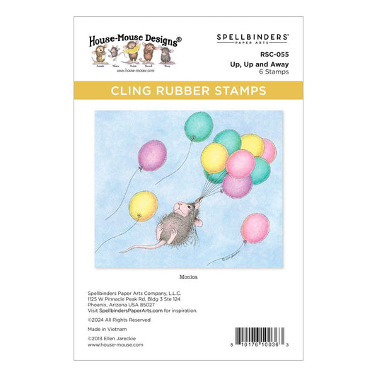 Spellbinders Up, Up and Away Cling Rubber Stamp Set from the House-Mouse Rare Bloom Collection