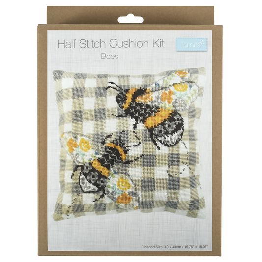 Trimits Bees Half Stitch Cushion Kit