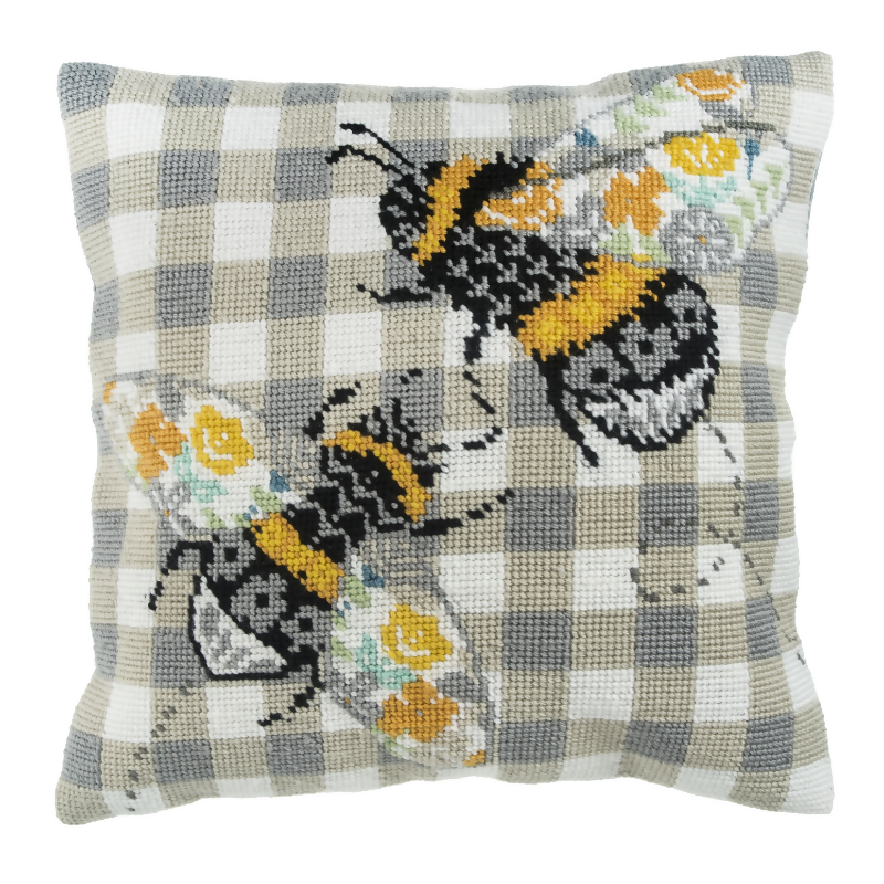 Trimits Bees Half Stitch Cushion Kit Finished