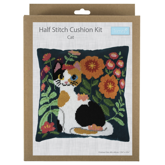 Trimits Cat Half Stitch Cushion Kit