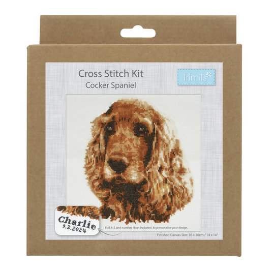 Trimits Cocker Spaniel Large Cross Stitch Kit