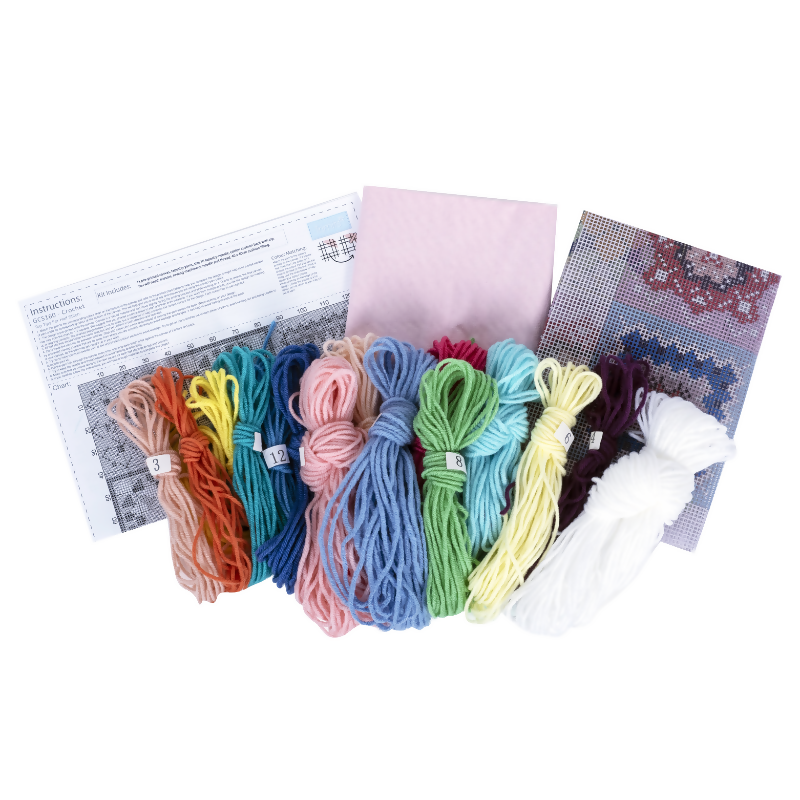 Trimits Crochet Half Stitch Cushion Kit Contents